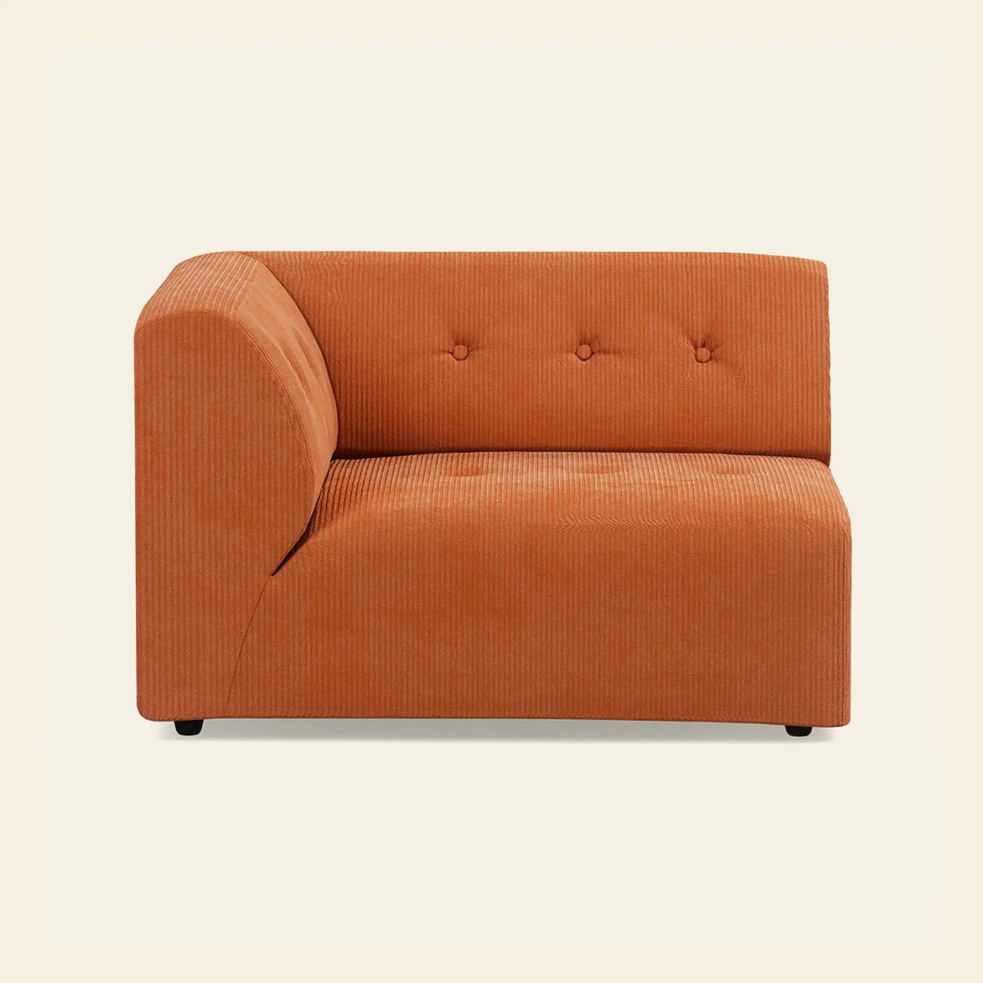 Hkliving Vint Couch Left 1.5 Seat Corduroy Rib Dusty Orange