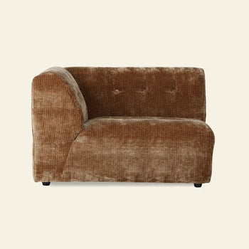 Hkliving Vint Couch Left 1.5 Seat Corduroy Velvet Aged Gold