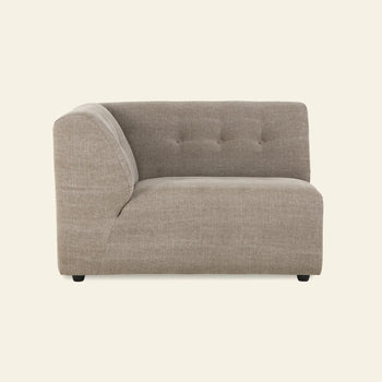 Hkliving Vint Couch Left 1.5 Seat Linen Blend Taupe