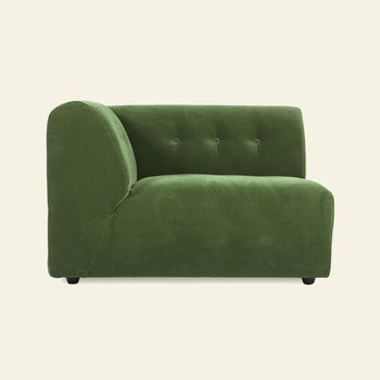 Hkliving Vint Couch Left 1.5 Seat Royal Velvet Green