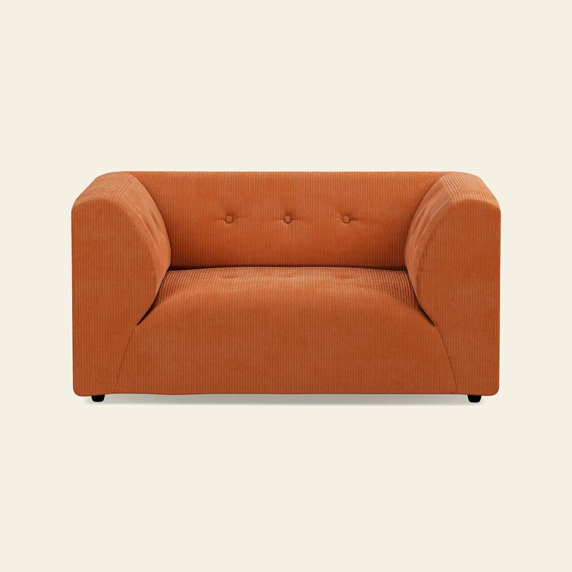 Hkliving Vint Couch Loveseat Corduroy Rib Dusty Orange