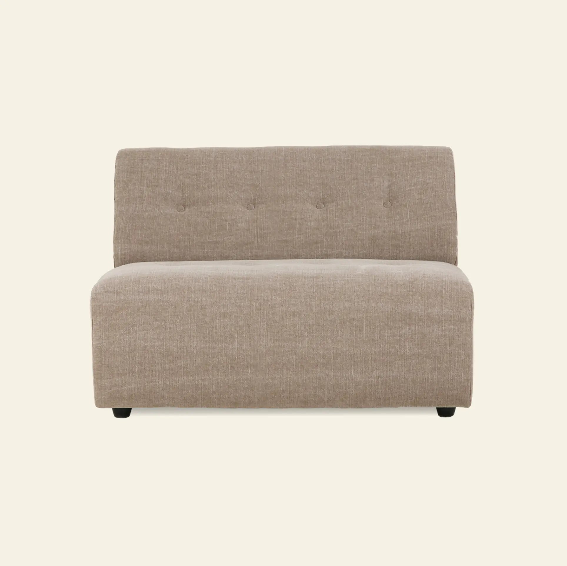 Hkliving Vint Couch Middle 1.5 Seat Linen Blend Taupe