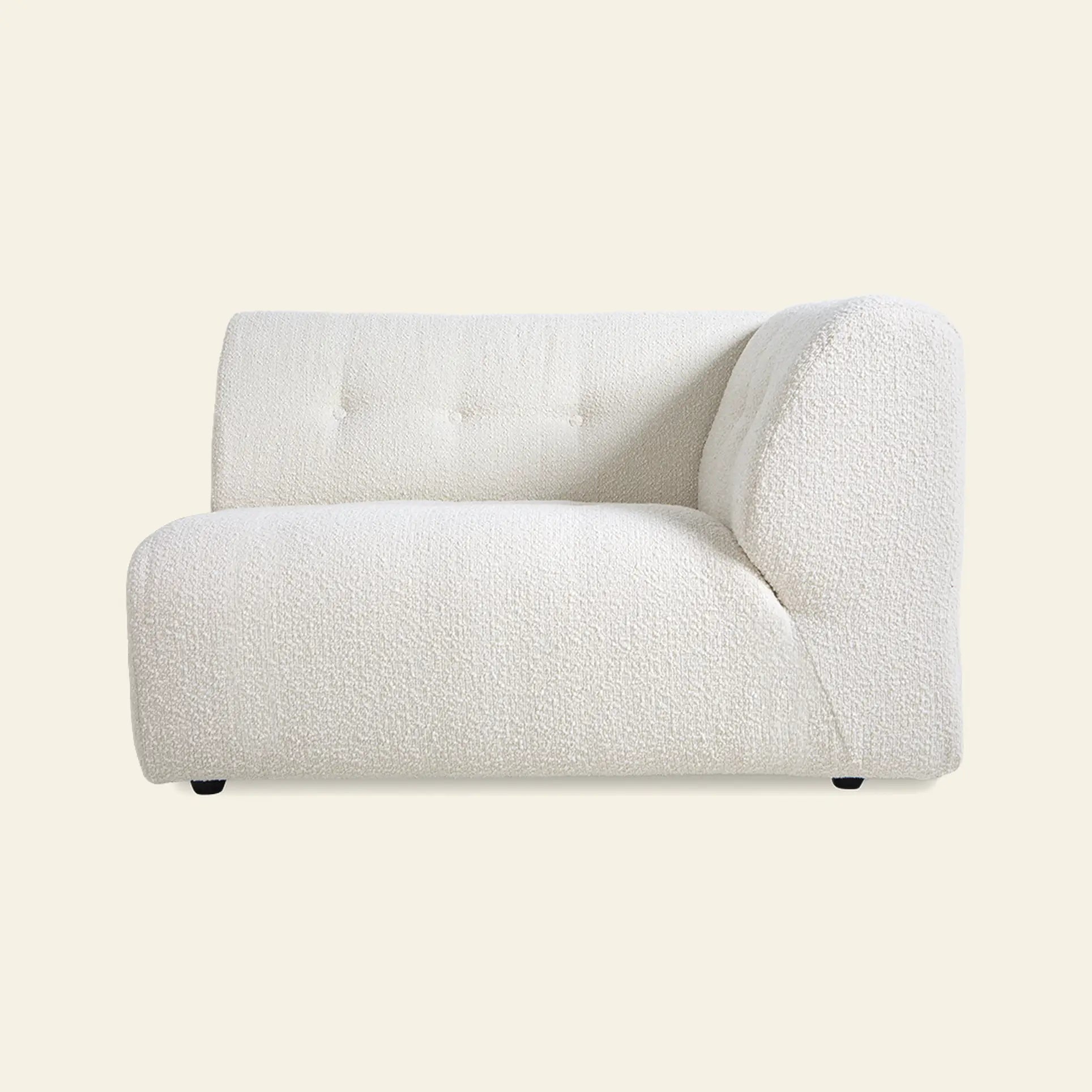 Hkliving Vint Couch Right 1.5 Seat Boucle Cream