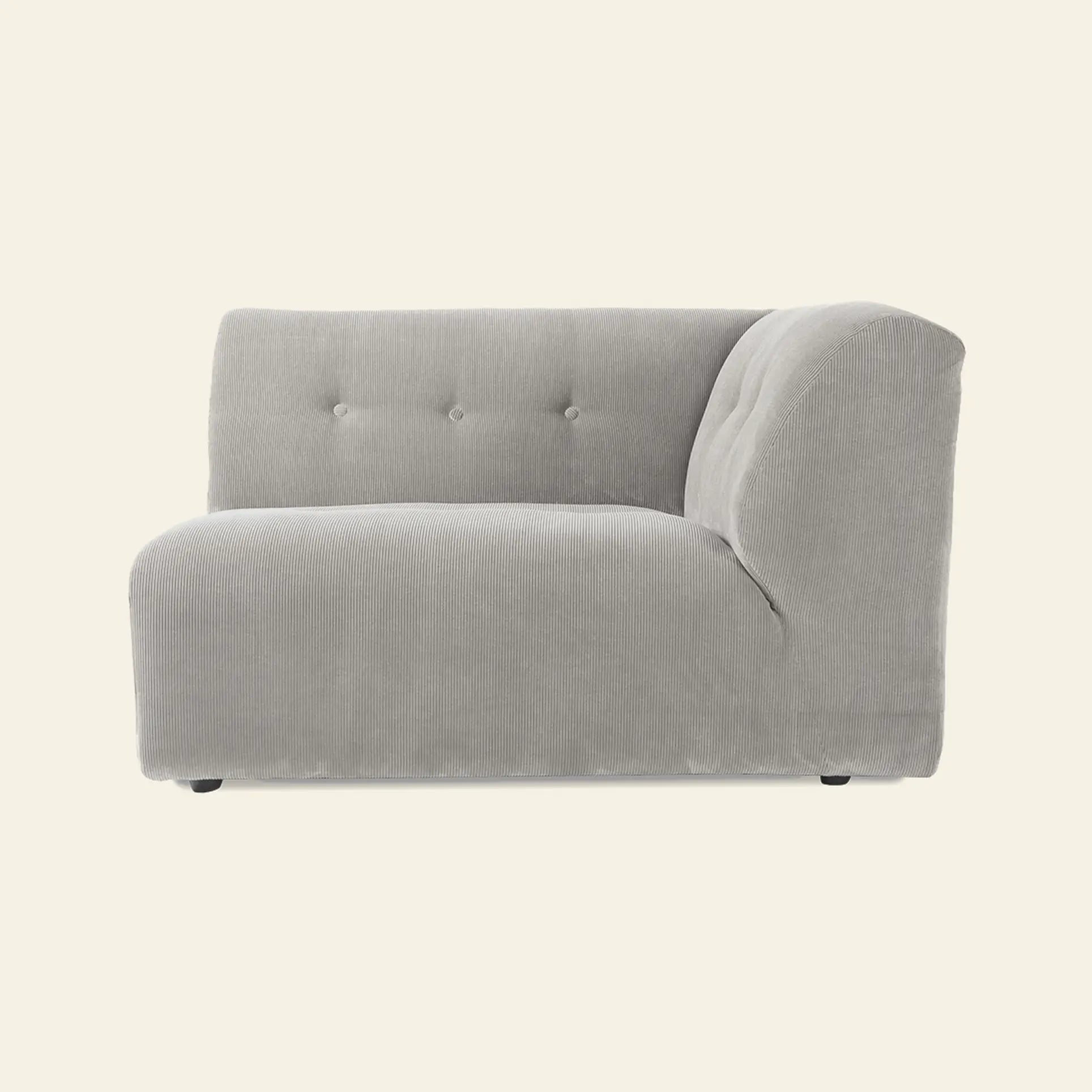 Hkliving Vint Couch Right 1.5 Seat Corduroy Rib Cream