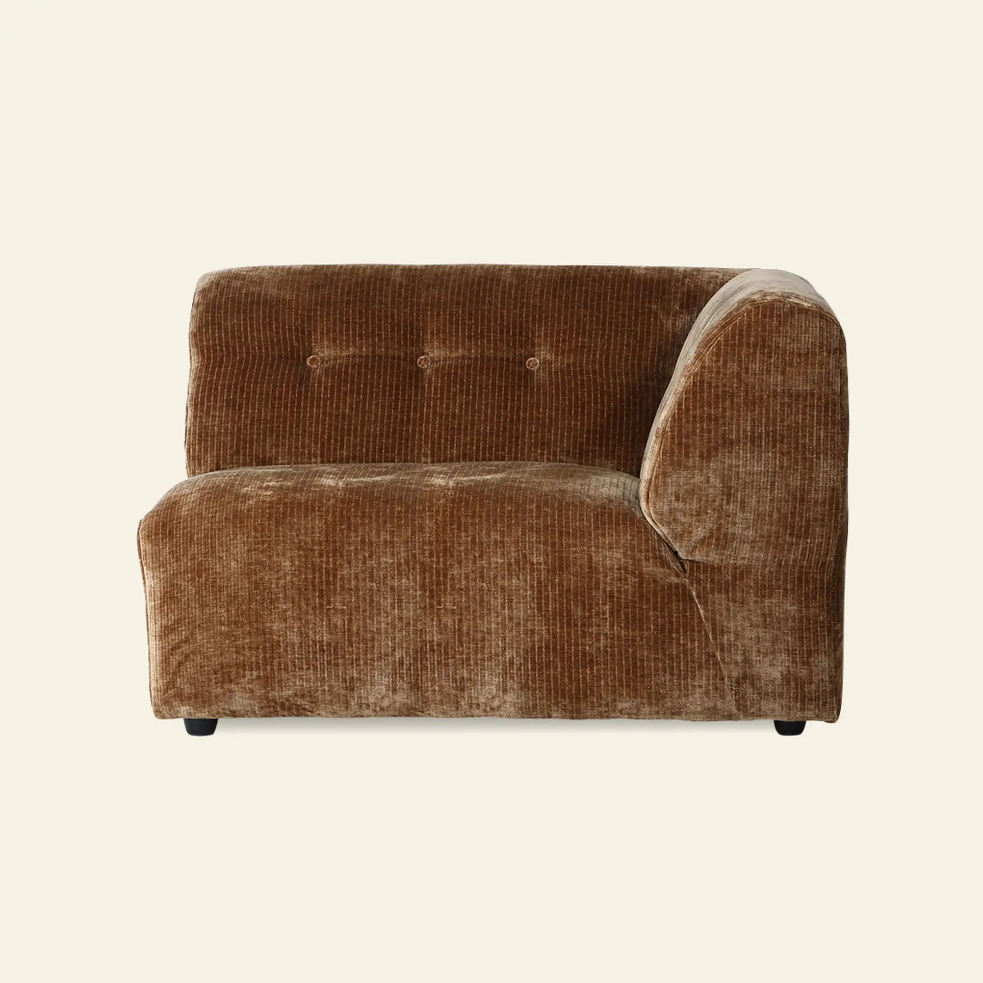 Hkliving Vint Couch Right 1.5 Seat Corduroy Velvet Aged Gold