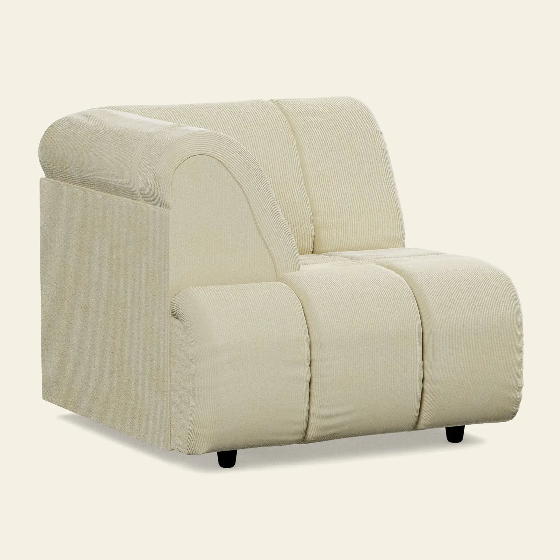 Hkliving Wave Couch Left High Arm Corduroy Rib Hay