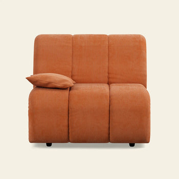 Hkliving Wave Couch Left Low Arm Corduroy Rib Dusty Orange