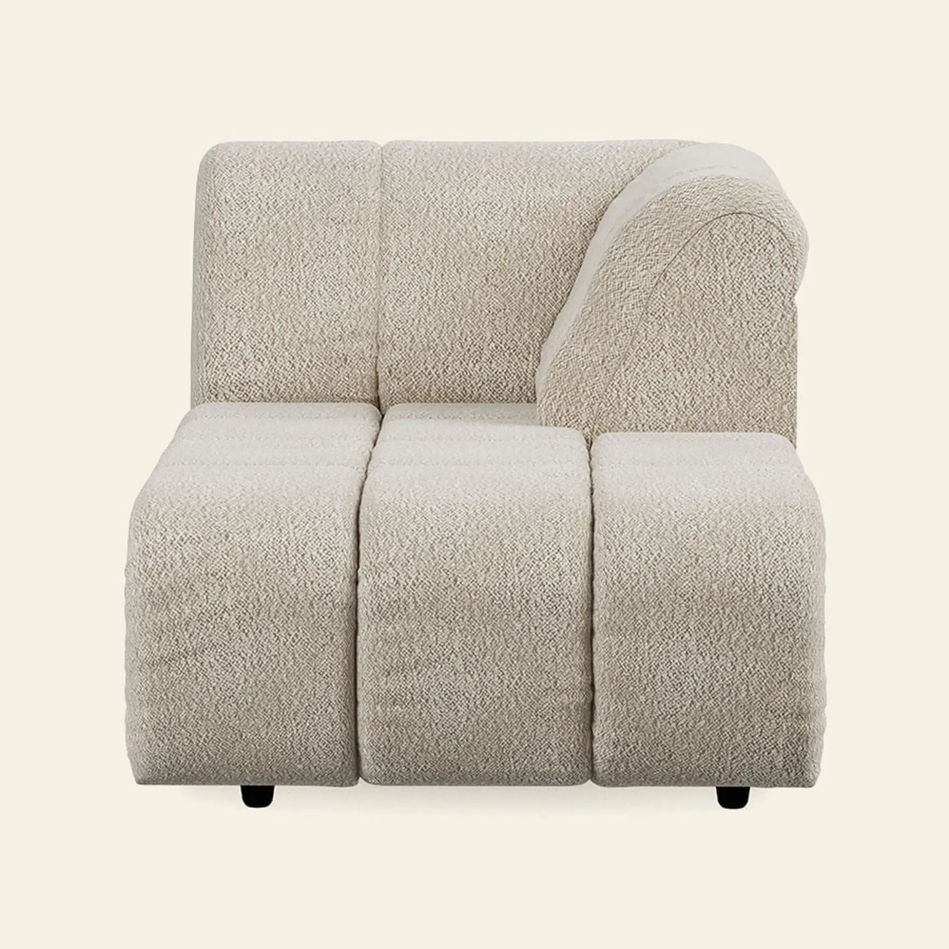 Hkliving Wave Couch Right Divan Boucle Cream