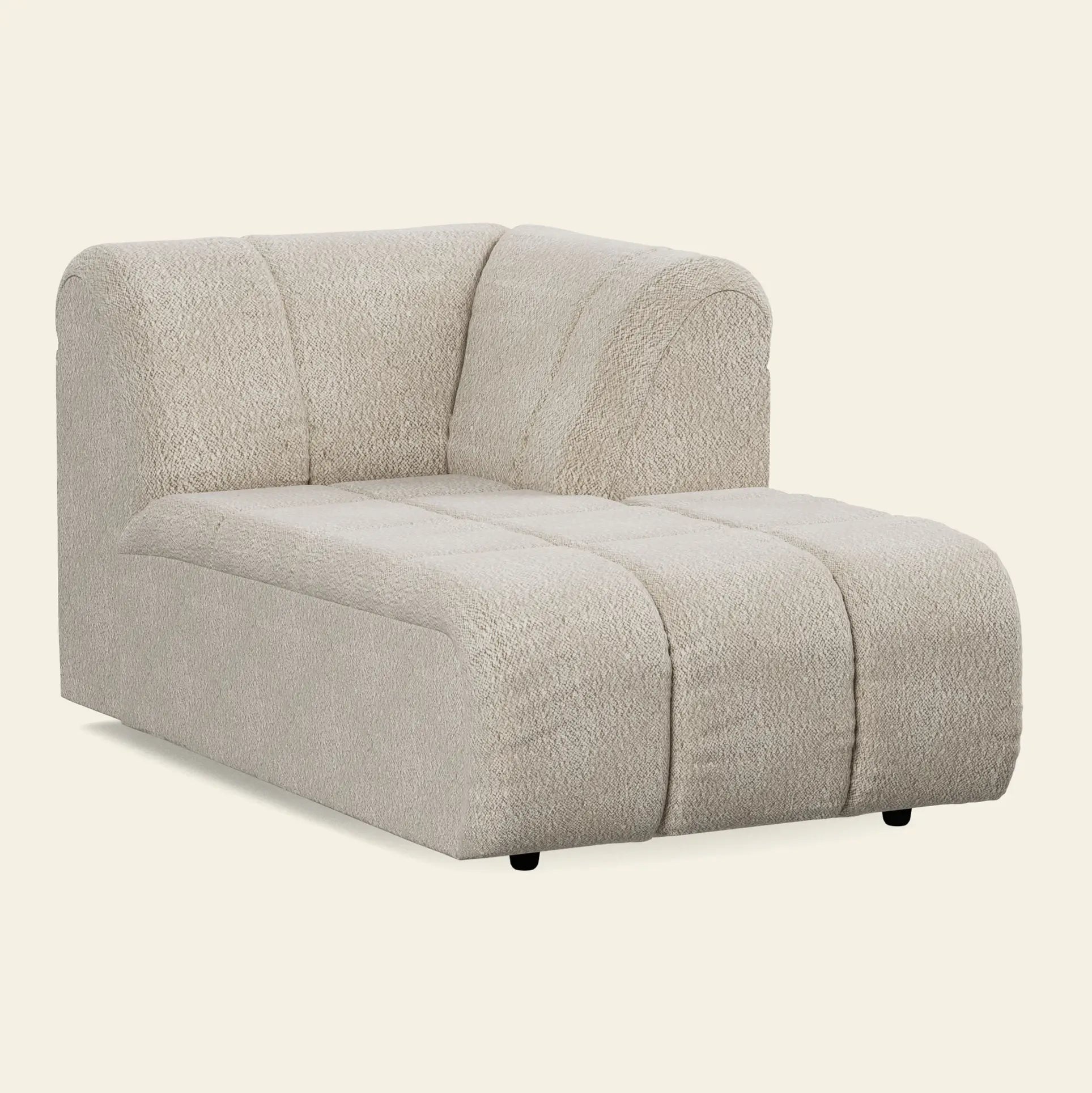 Hkliving Wave Couch Right Divan Boucle Cream