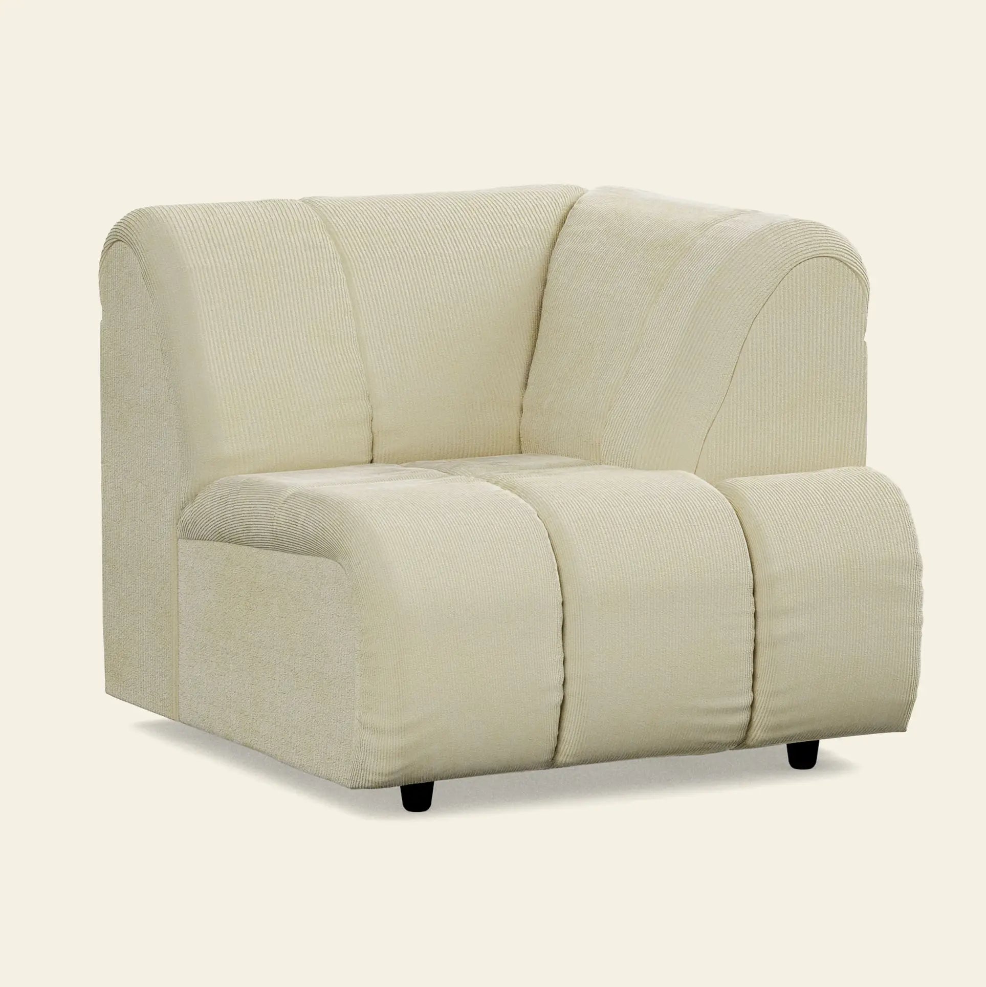 Hkliving Wave Couch Right High Arm Corduroy Rib Hay