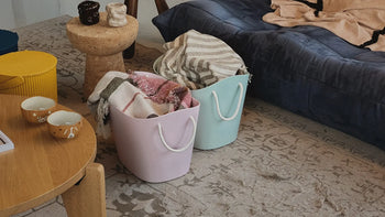 Hachiman Balcolore Storage Basket M Set Blue Pink 2