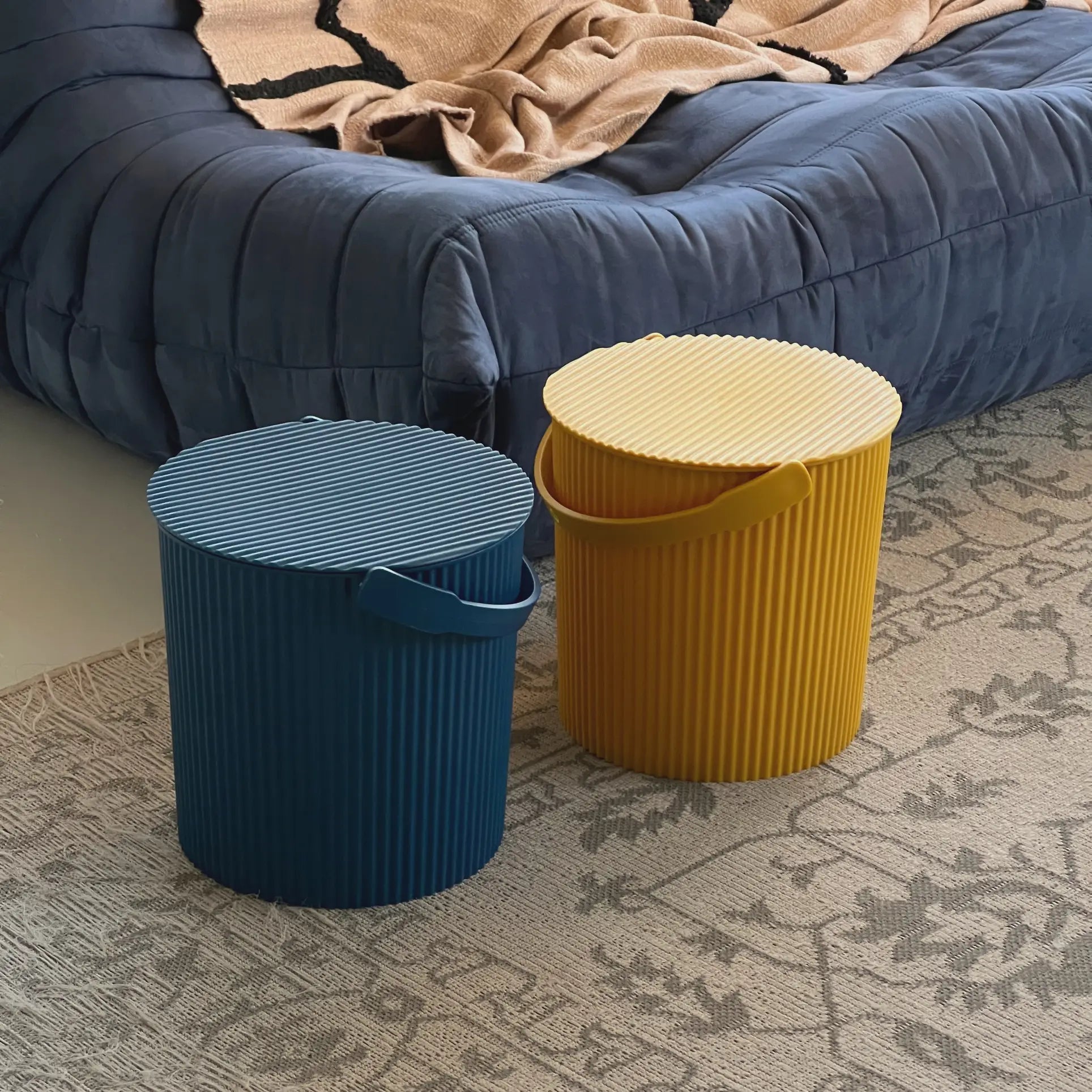 Hachiman Omnioutil Storage Bucket L Mustard Navy 1