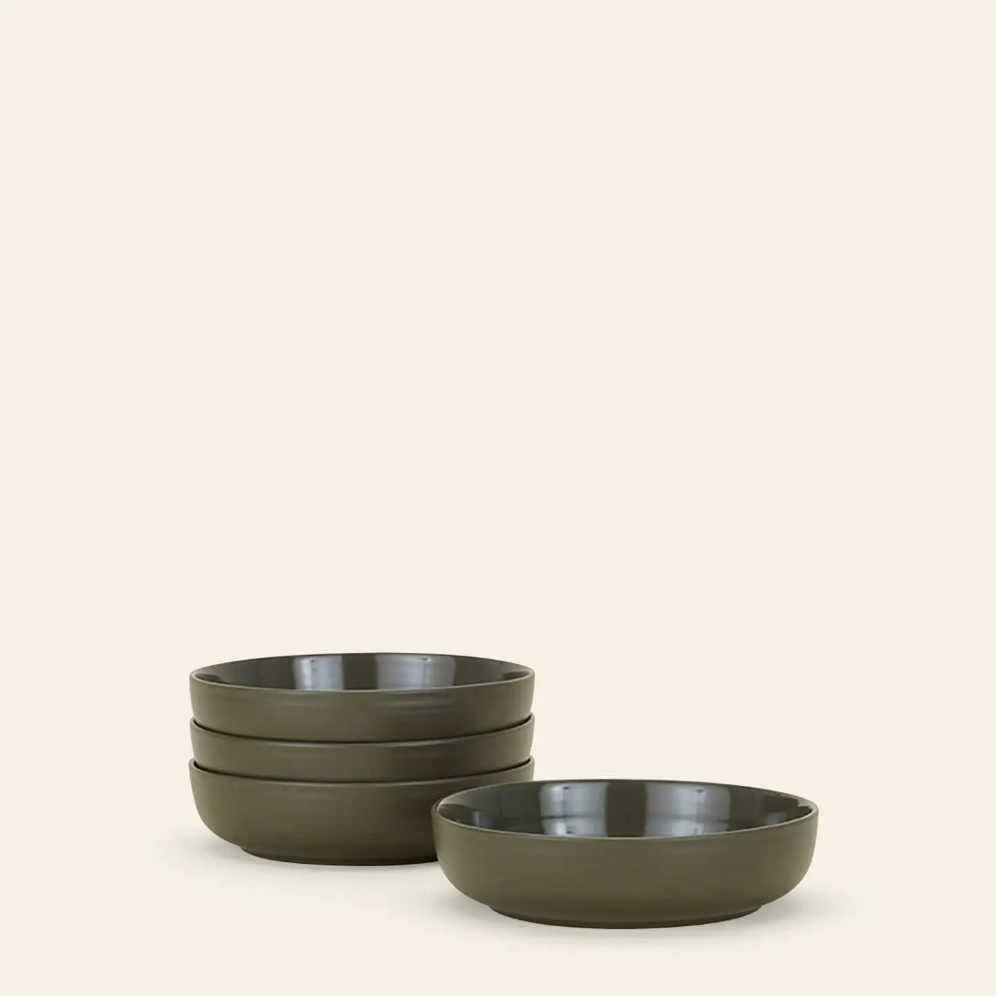 Hawkins New York Essential Low Bowl Set Of 4 Olive