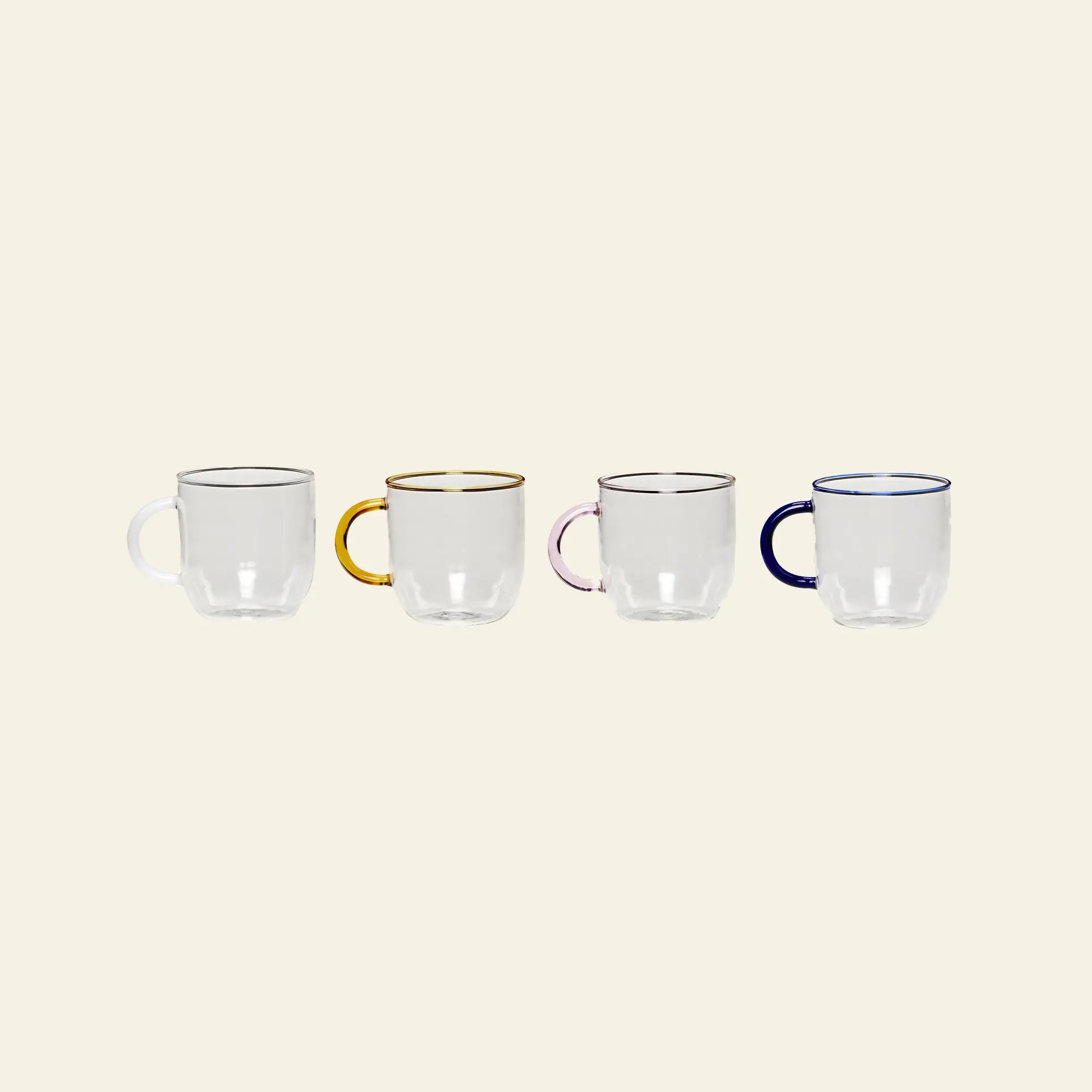 Hubsch Kiosk Glass Mugs Set of 4 Multicolour 1