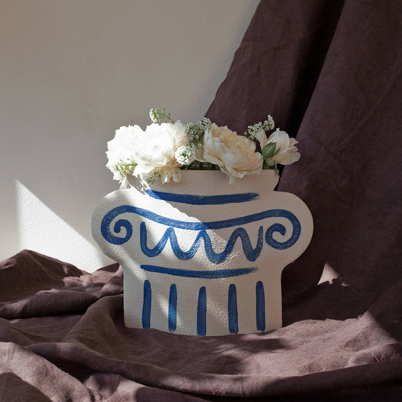 INI CERAMIQUE Greek Column Ceramic Vase