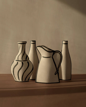 INI CERAMIQUE Morandi Pitcher Ceramic Vase Black