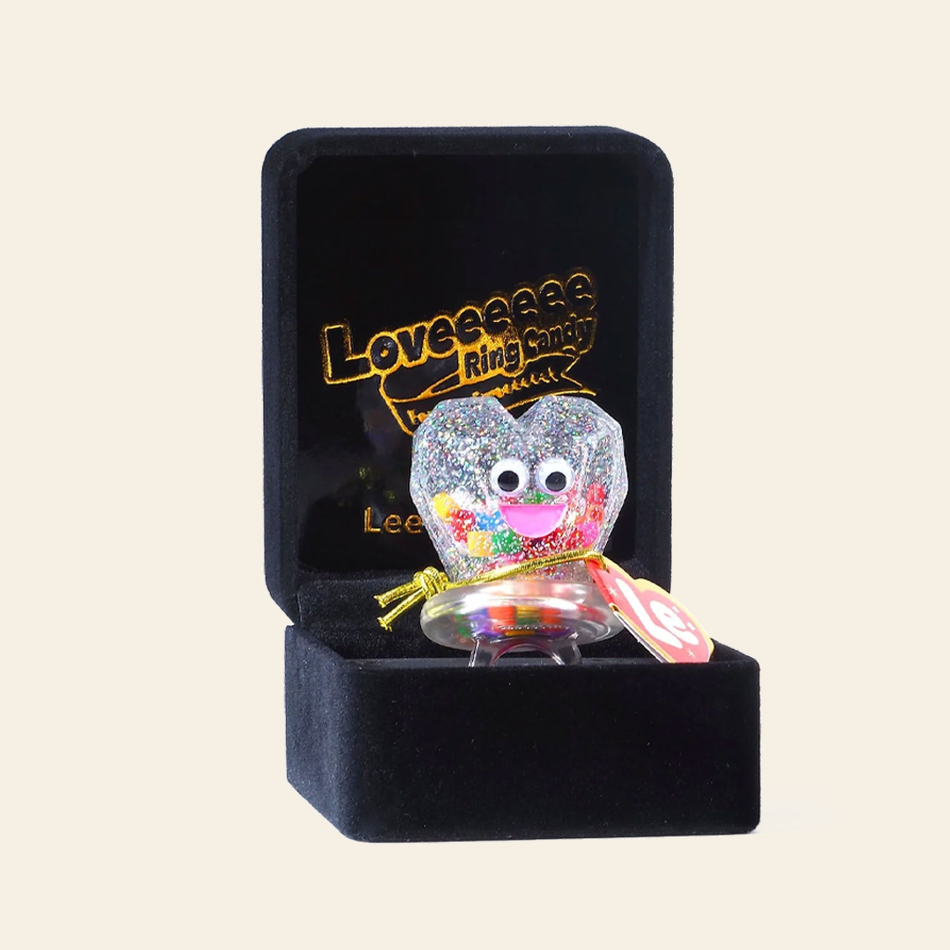 Leeeeee Toy Loveeeeee Candy Ring Forever Love Clear Glitter