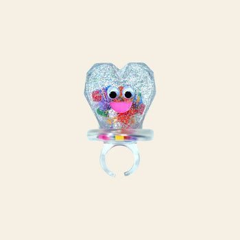 Leeeeee Toy Loveeeeee Candy Ring Forever Love Clear Glitter