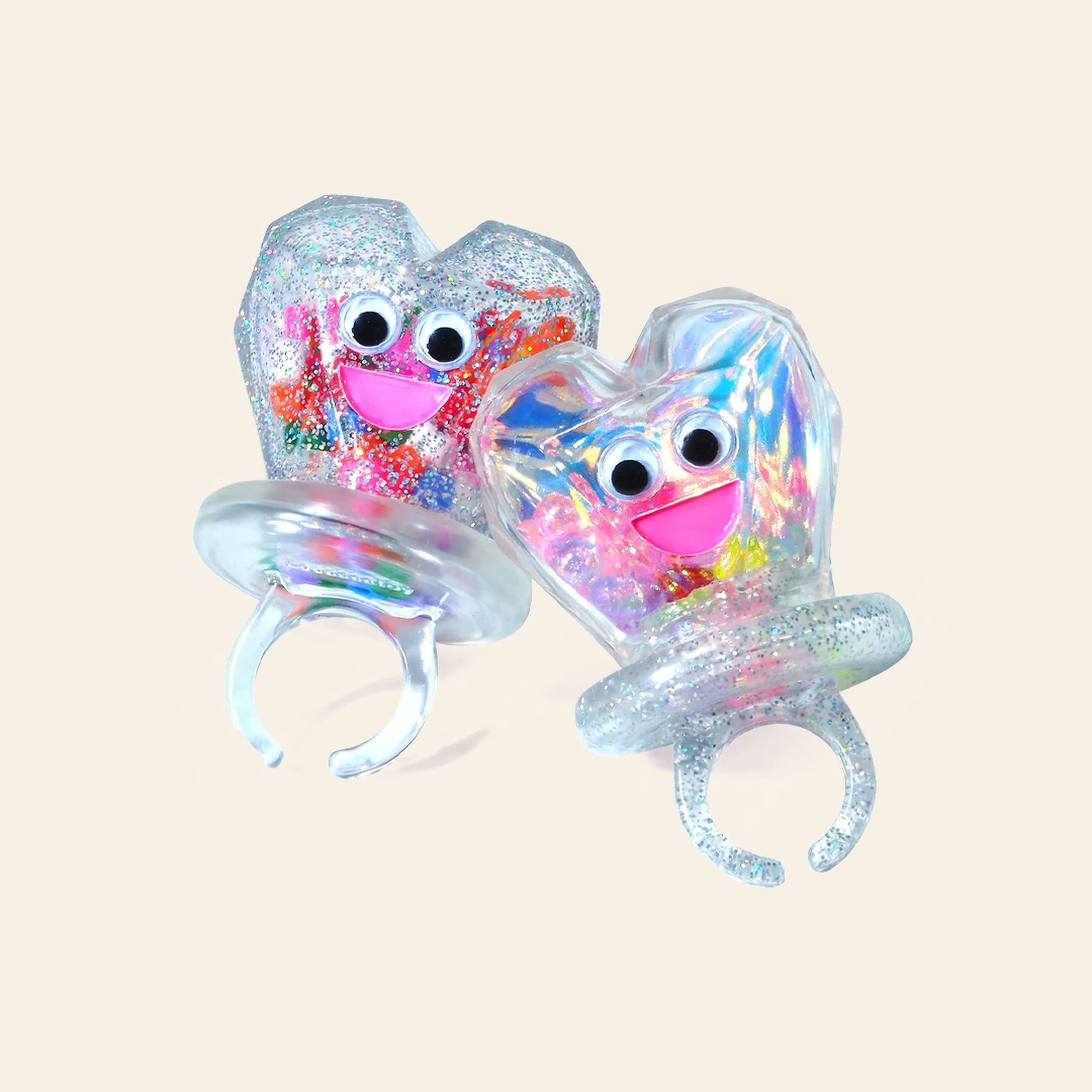 Leeeeee Toy Loveeeeee Candy Ring Forever Love Clear Glitter