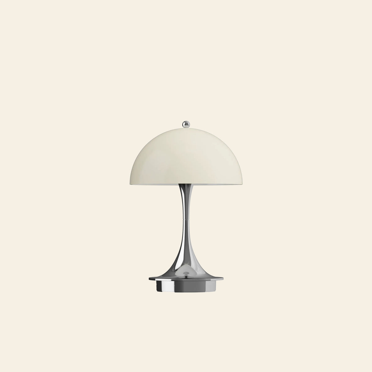 Louis Poulsen Panthella 160 Portable Table Lamp V3 Chrome Opal Beige