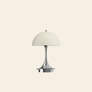 Louis Poulsen Panthella 160 Portable Table Lamp V3 Chrome Opal Beige