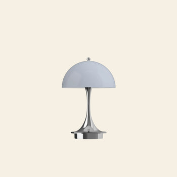 Louis Poulsen Panthella 160 Portable Table Lamp V3 Chrome Opal Blue Grey