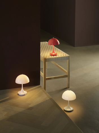 Louis Poulsen Panthella 160 Portable Table Lamp V3 Opal Pale Rose