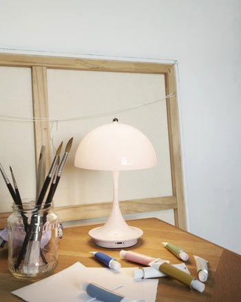 Louis Poulsen Panthella 160 Portable Table Lamp V3 Opal Pale Rose
