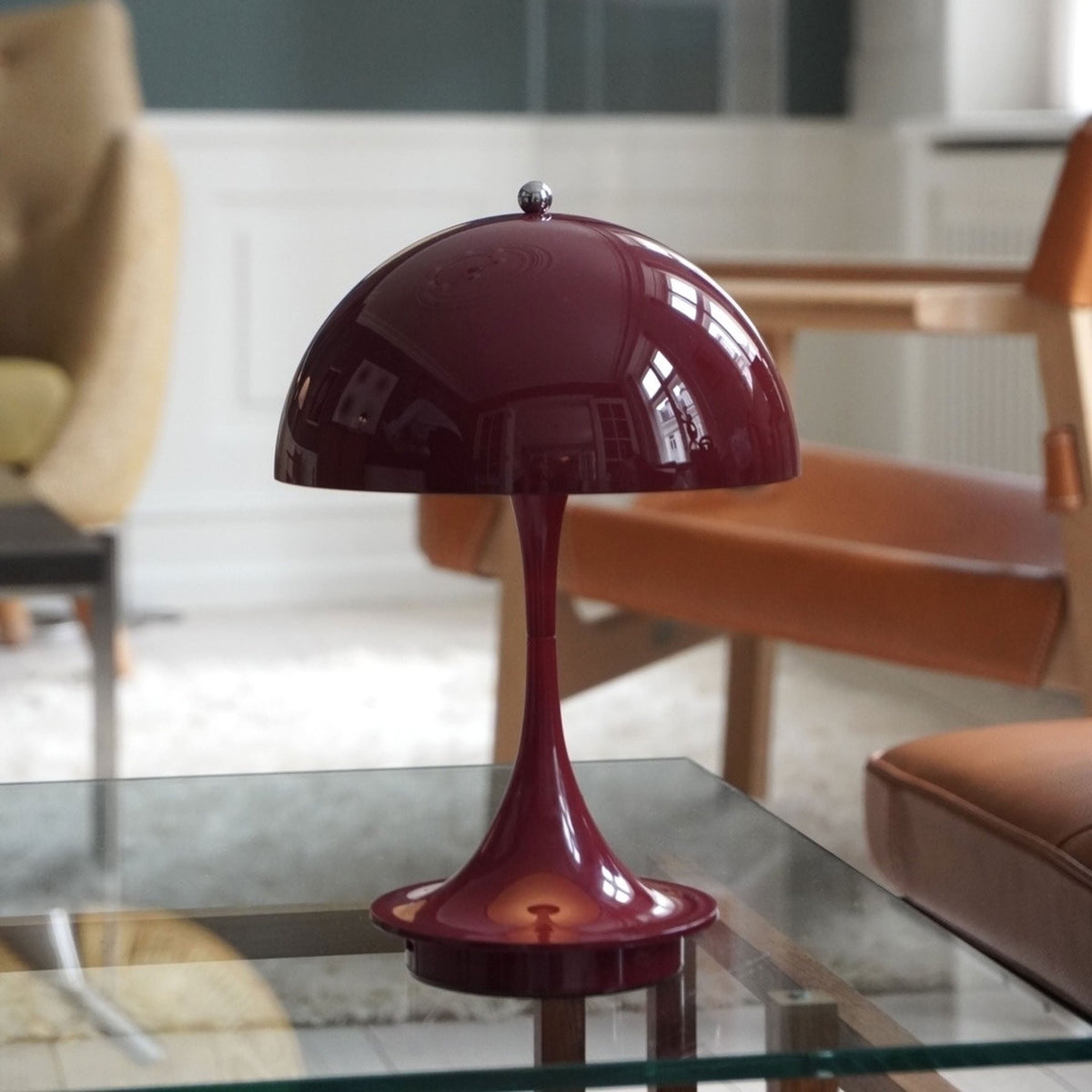 Louis Poulsen Panthella 160 Portable Table Lamp V3 Opaque Burgundy