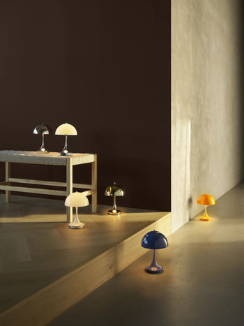 Louis Poulsen Panthella 160 Portable Table Lamp V3 Opaque Indigo Blue