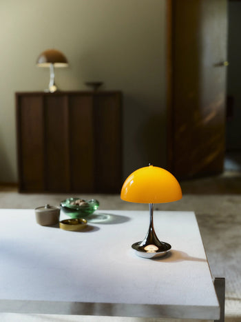 Louis Poulsen Panthella 160 Portable Table Lamp V3 Original Opal Orange