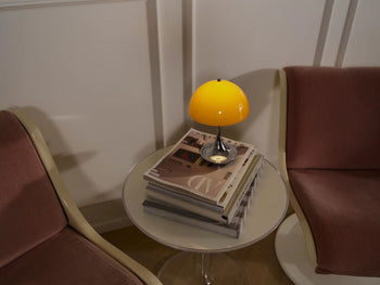 Louis Poulsen Panthella 160 Portable Table Lamp V3 Original Opal Orange