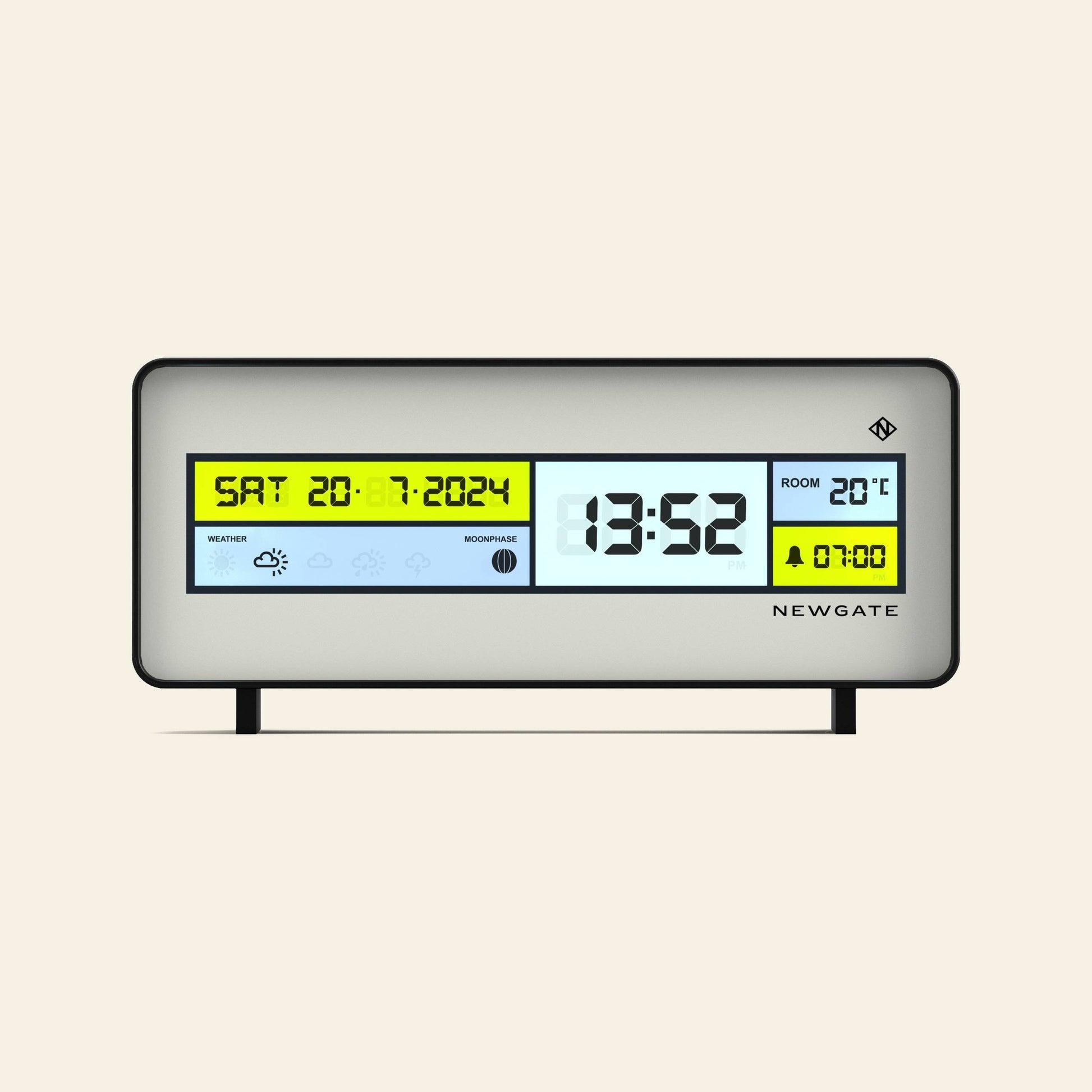 Newgate Futurama LCD Alarm Clock White