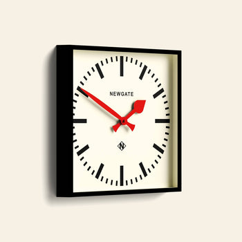 Newgate Number Five Railway Wall Clock Black With Red Hands