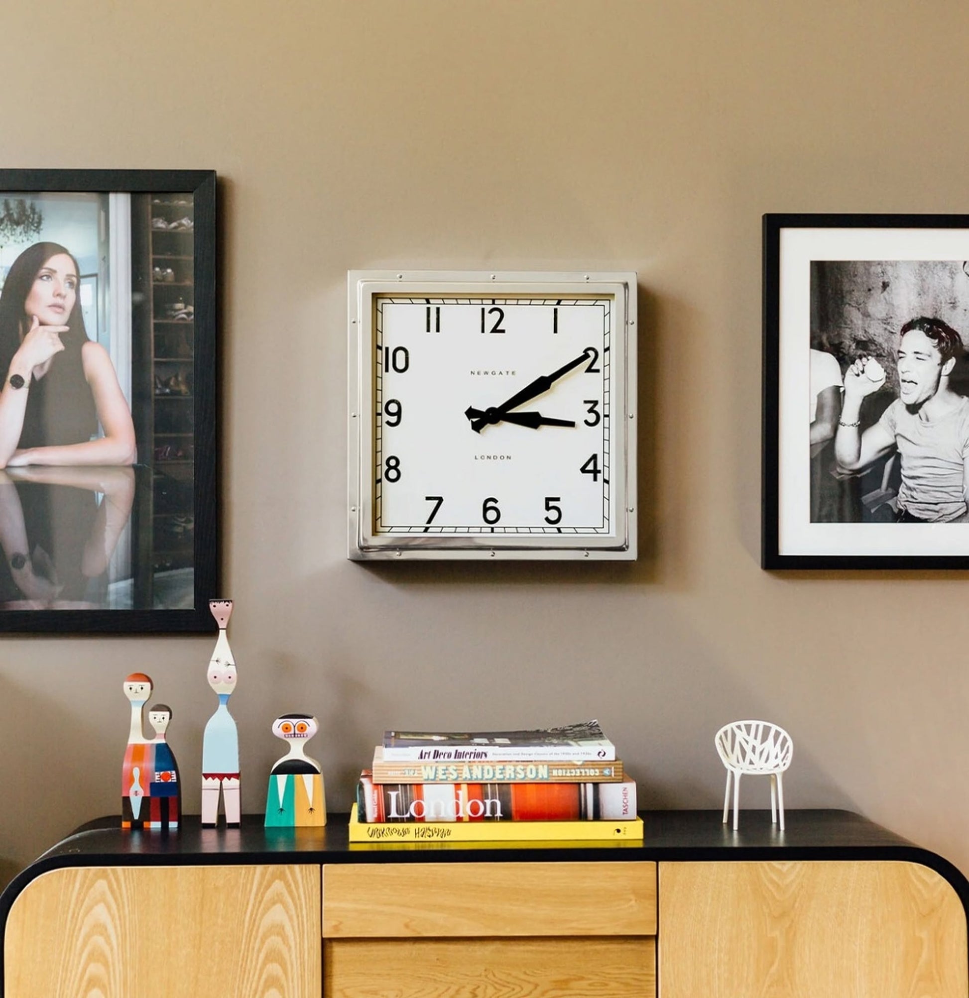 Newgate Quad Wall Clock Chrome