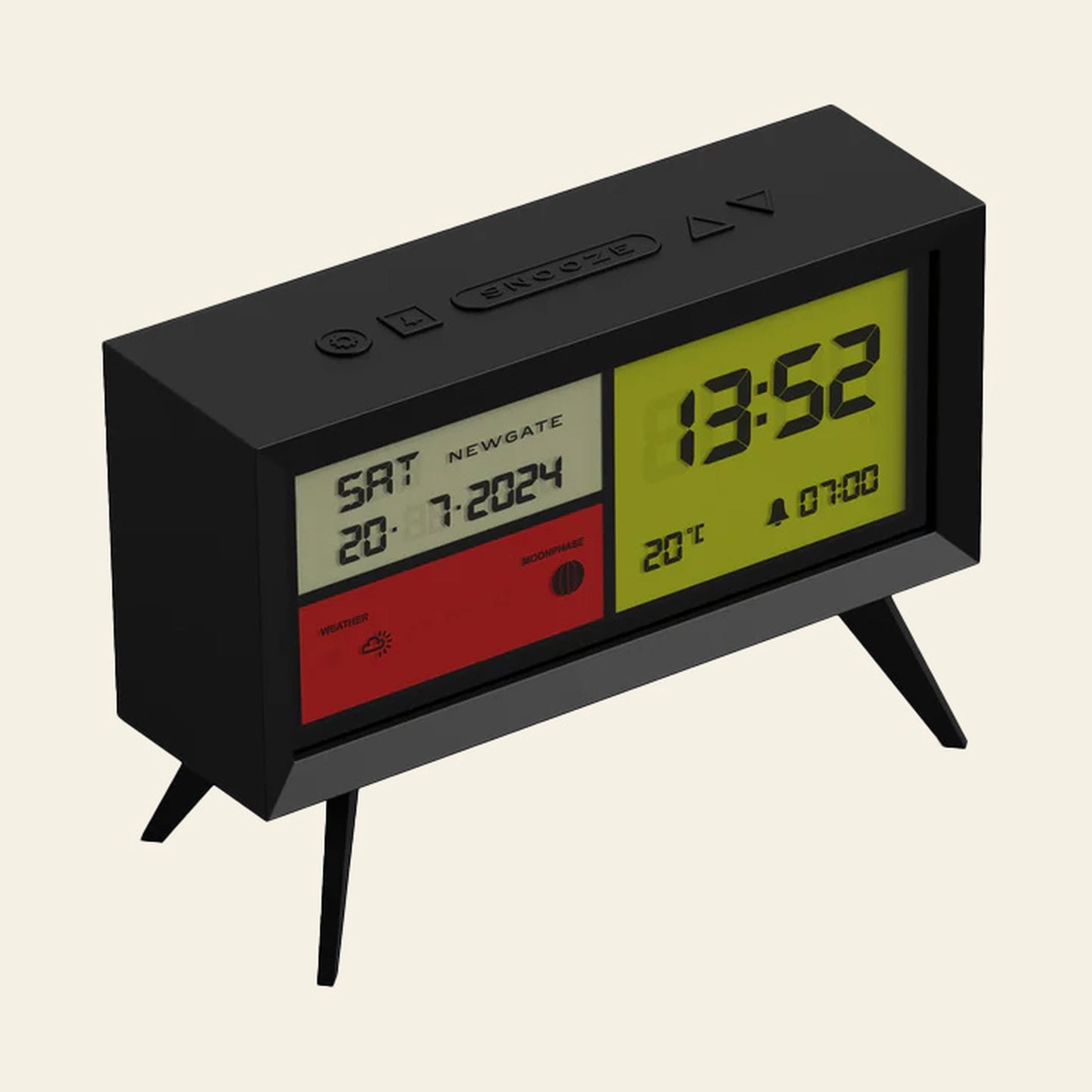 Newgate Spectronoma LCD Alarm Clock Black