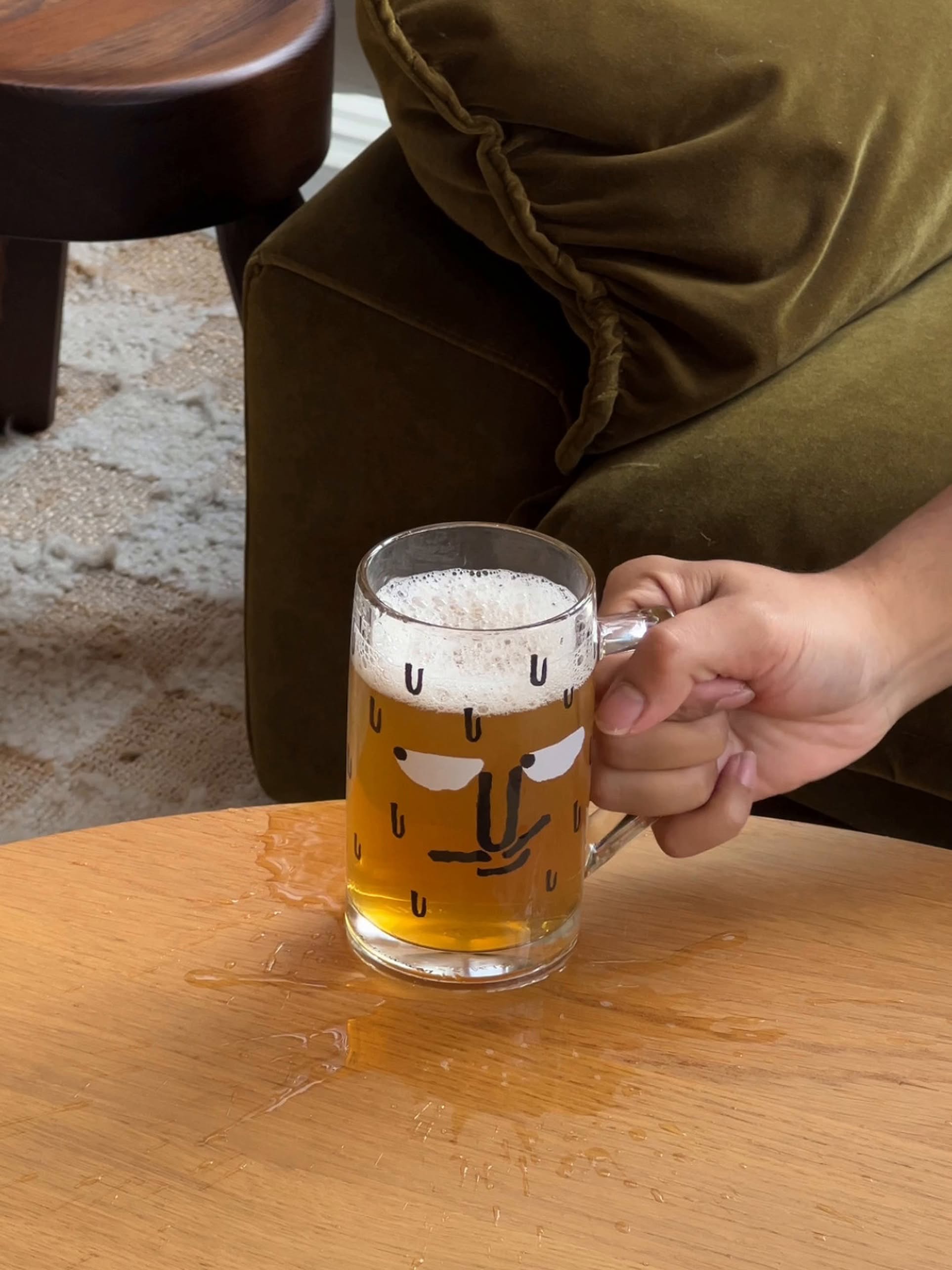 NouNou Beer Glass B Moustache