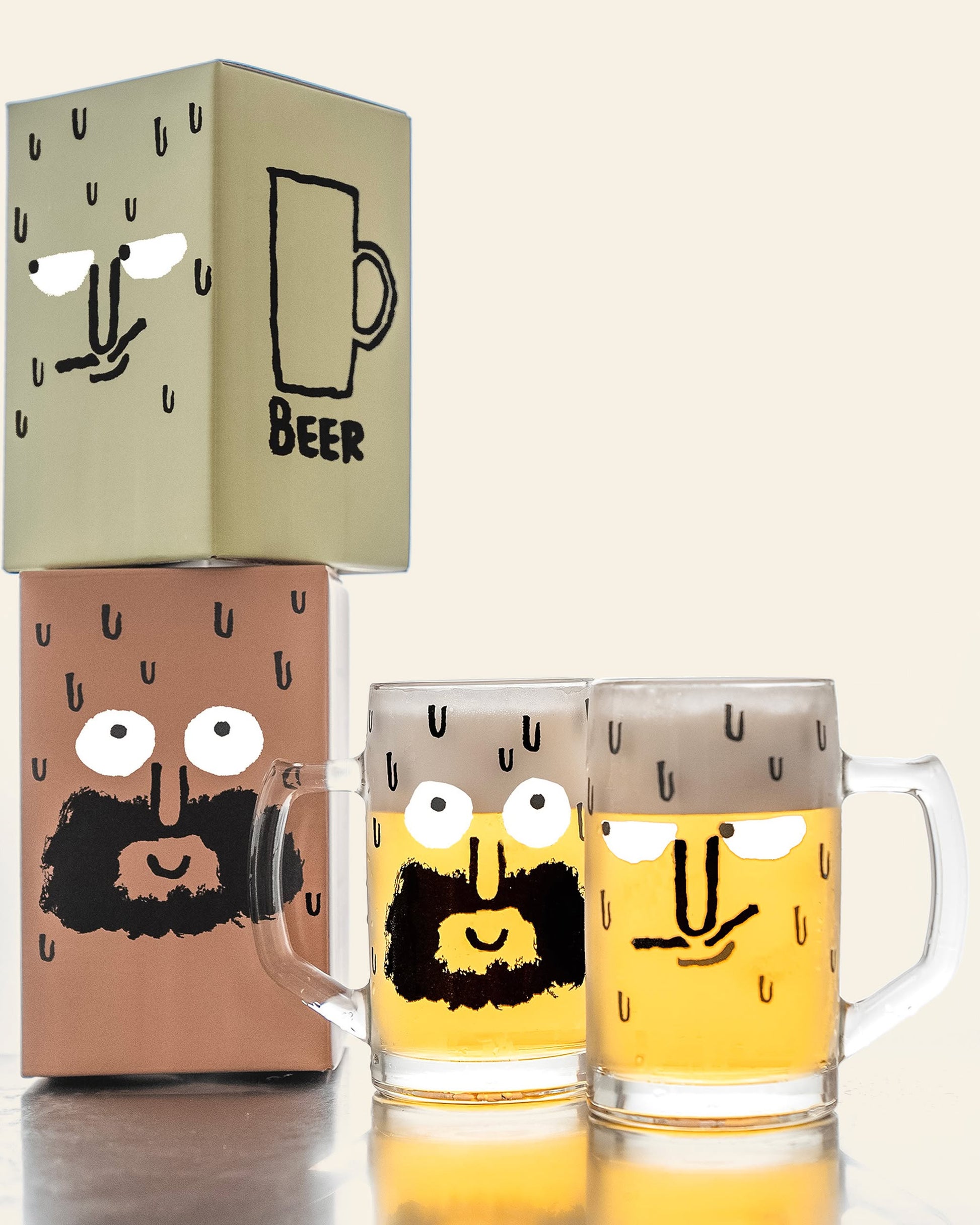 NouNou Beer Glass B Moustache