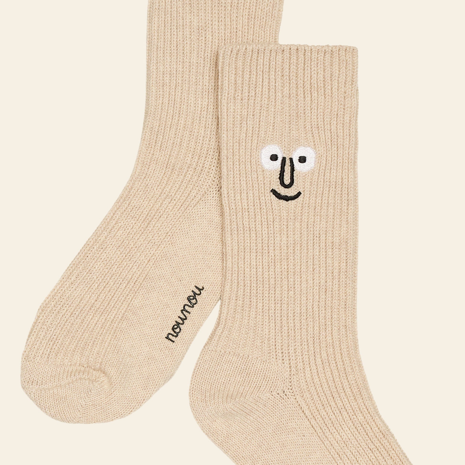 NouNou Face Crew Socks Oatmeal