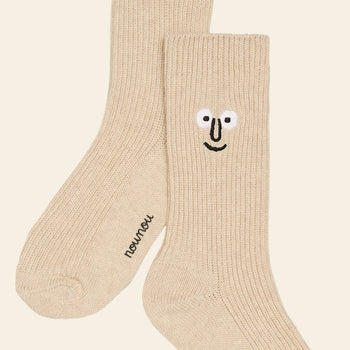 NouNou Face Crew Socks Oatmeal