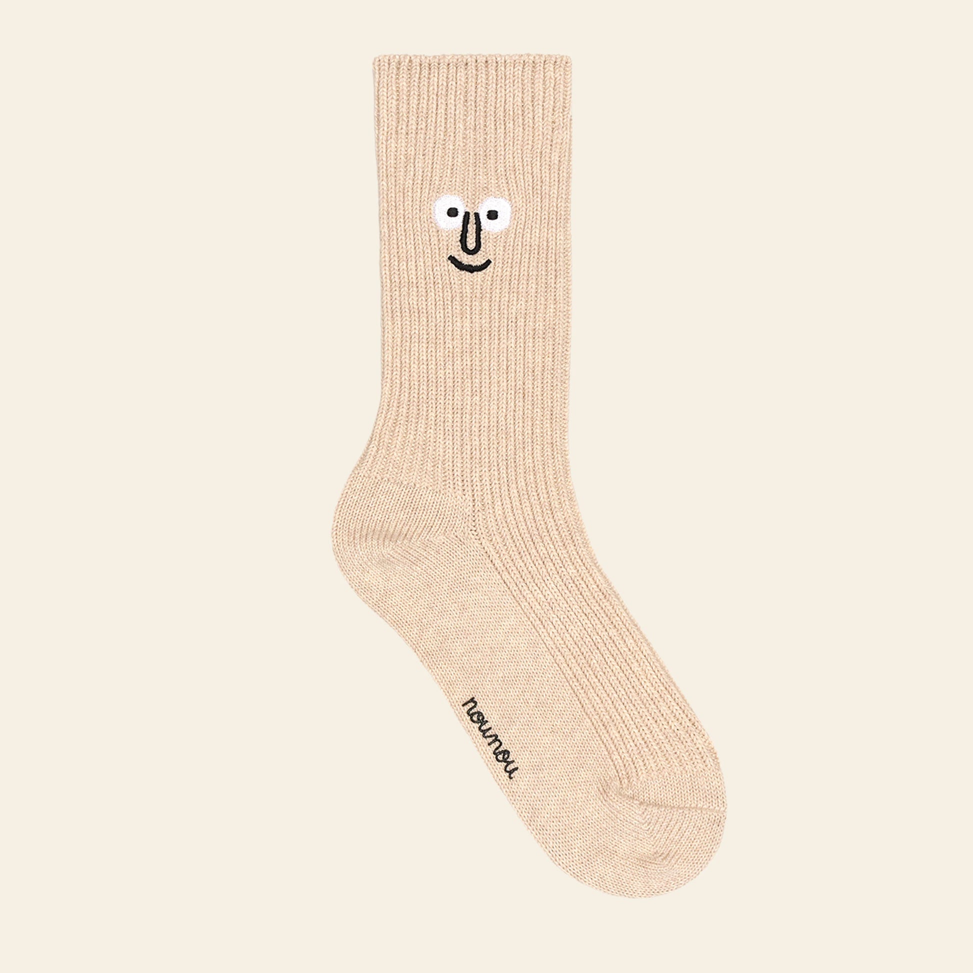 NouNou Face Crew Socks Oatmeal