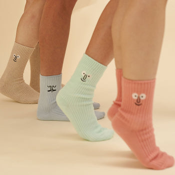 NouNou Face Crew Socks Oatmeal