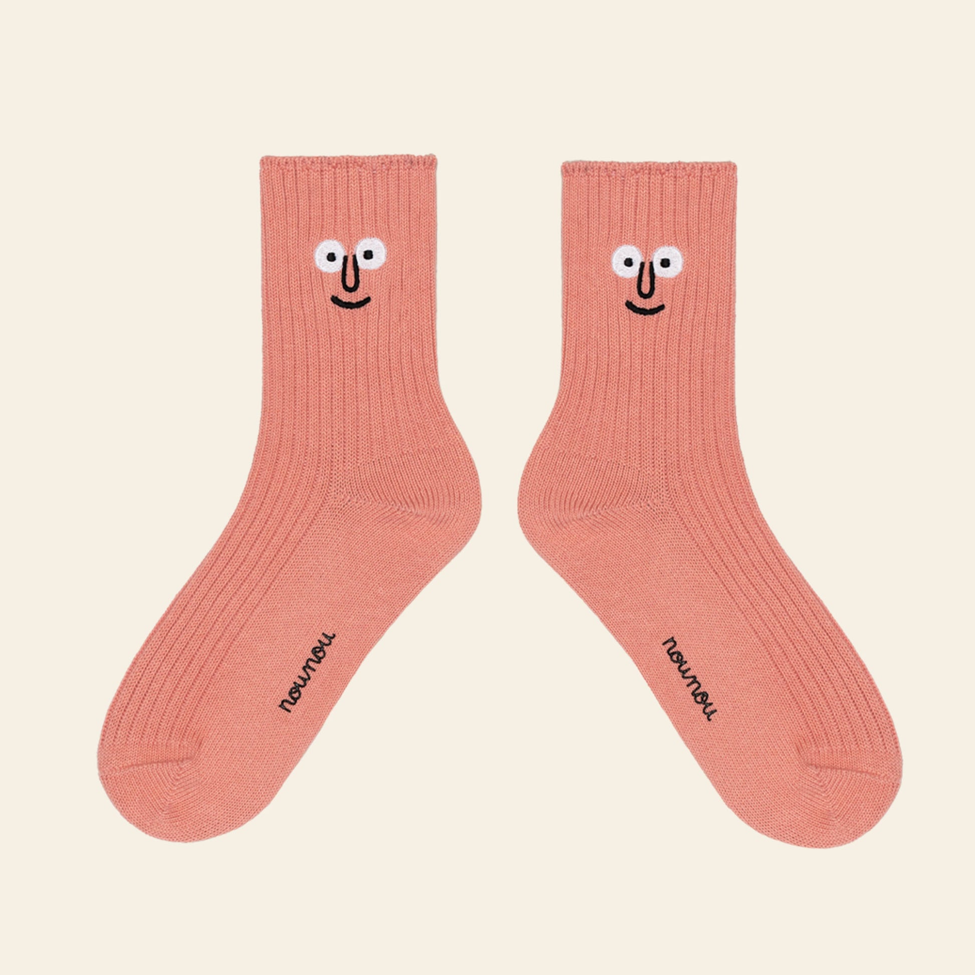 NouNou Face Quarter Socks Coral