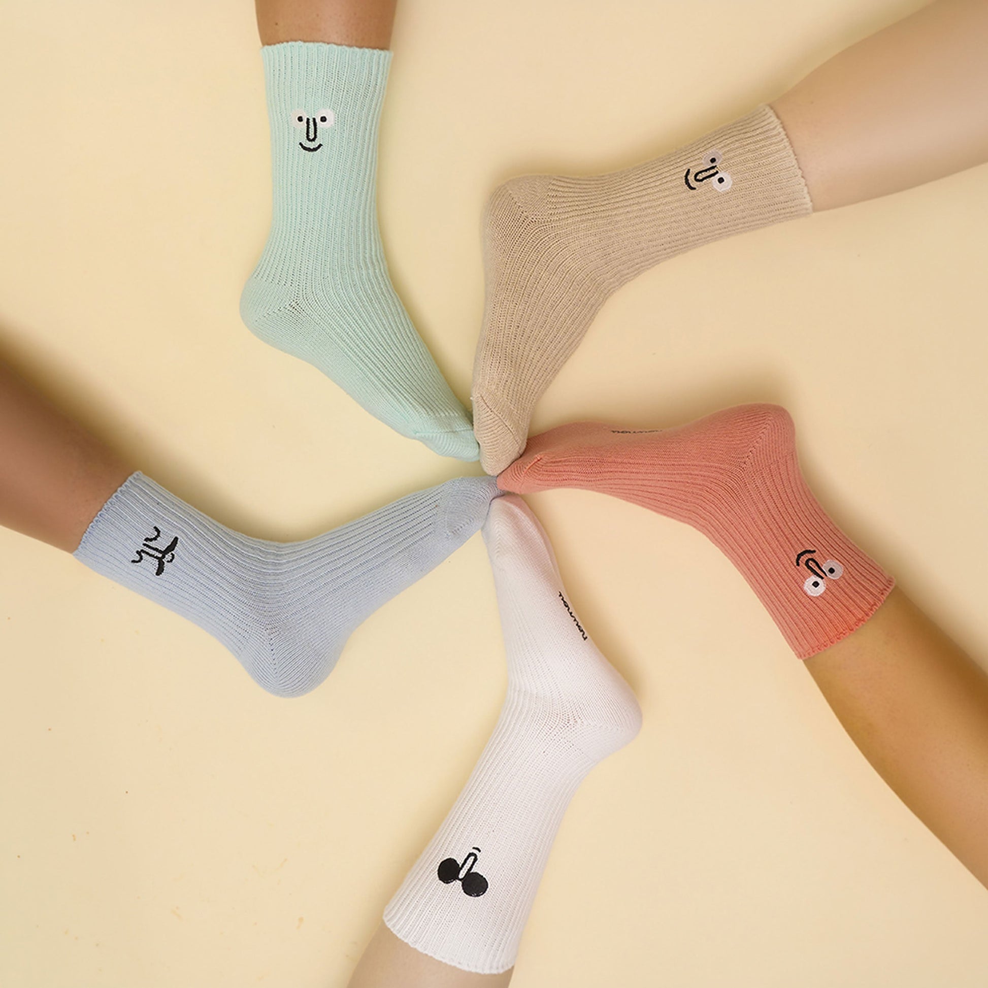 NouNou Face Quarter Socks Coral