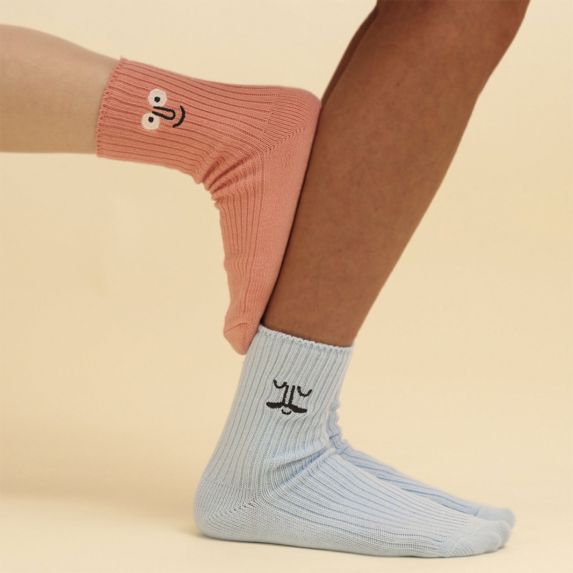 NouNou Face Quarter Socks Coral