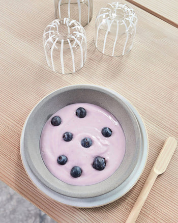 OYOY Living Design Yuka Deep Plate Set of 2 Stone