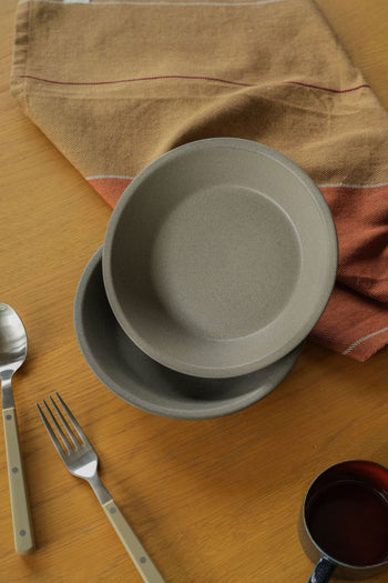 OYOY Living Design Yuka Deep Plate Set of 2 Stone