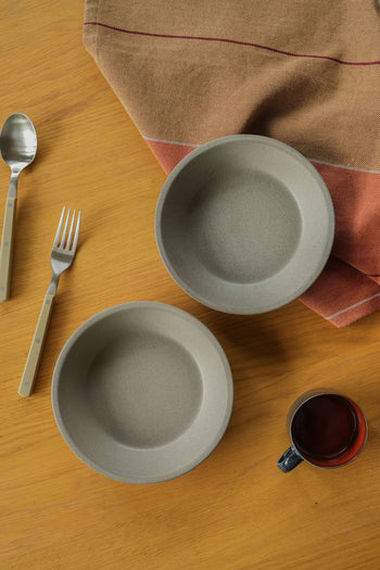 OYOY Living Design Yuka Deep Plate Set of 2 Stone