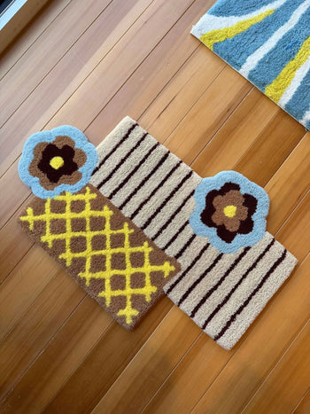Ordinary Daily Design Deconstructed Flower Rug Blue