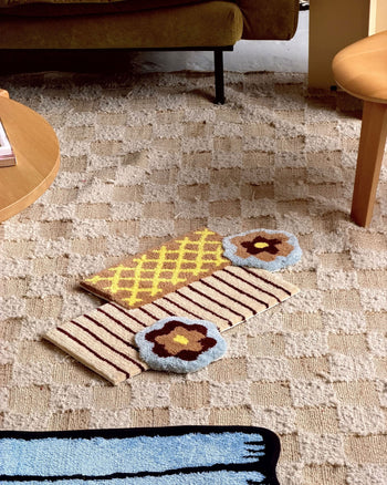 Ordinary Daily Design Deconstructed Flower Rug Blue